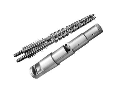 Conical twin screw barrel